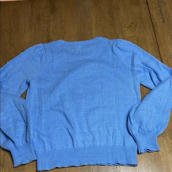 Lily Pulitzer Blue Peri Placed Pearls Geraldine Women's Sweater- size medium - Picture 6 of 9